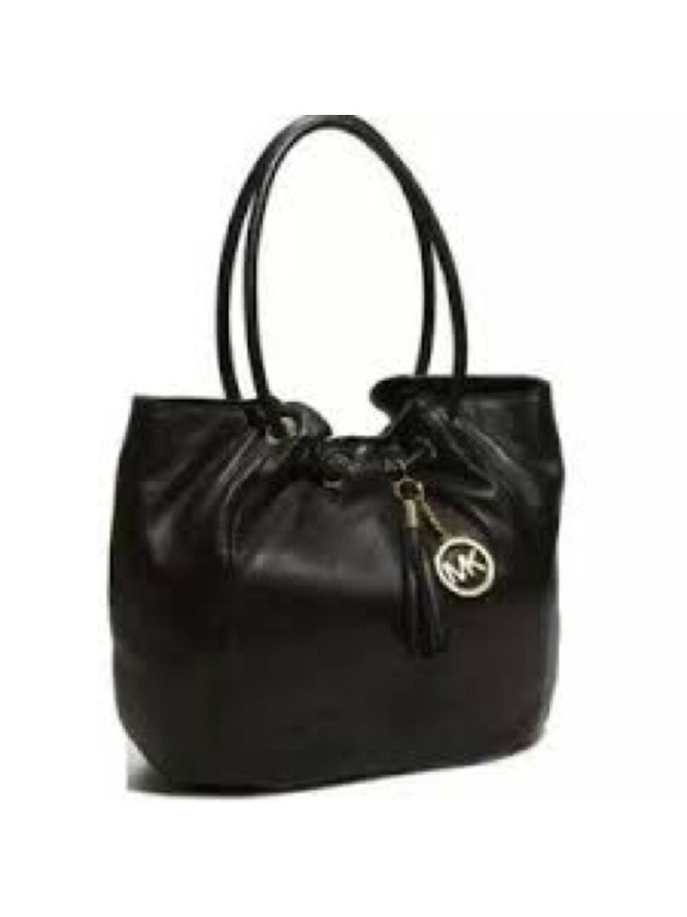 Michael Kors Black Leather Medium East Ring Tote Bag